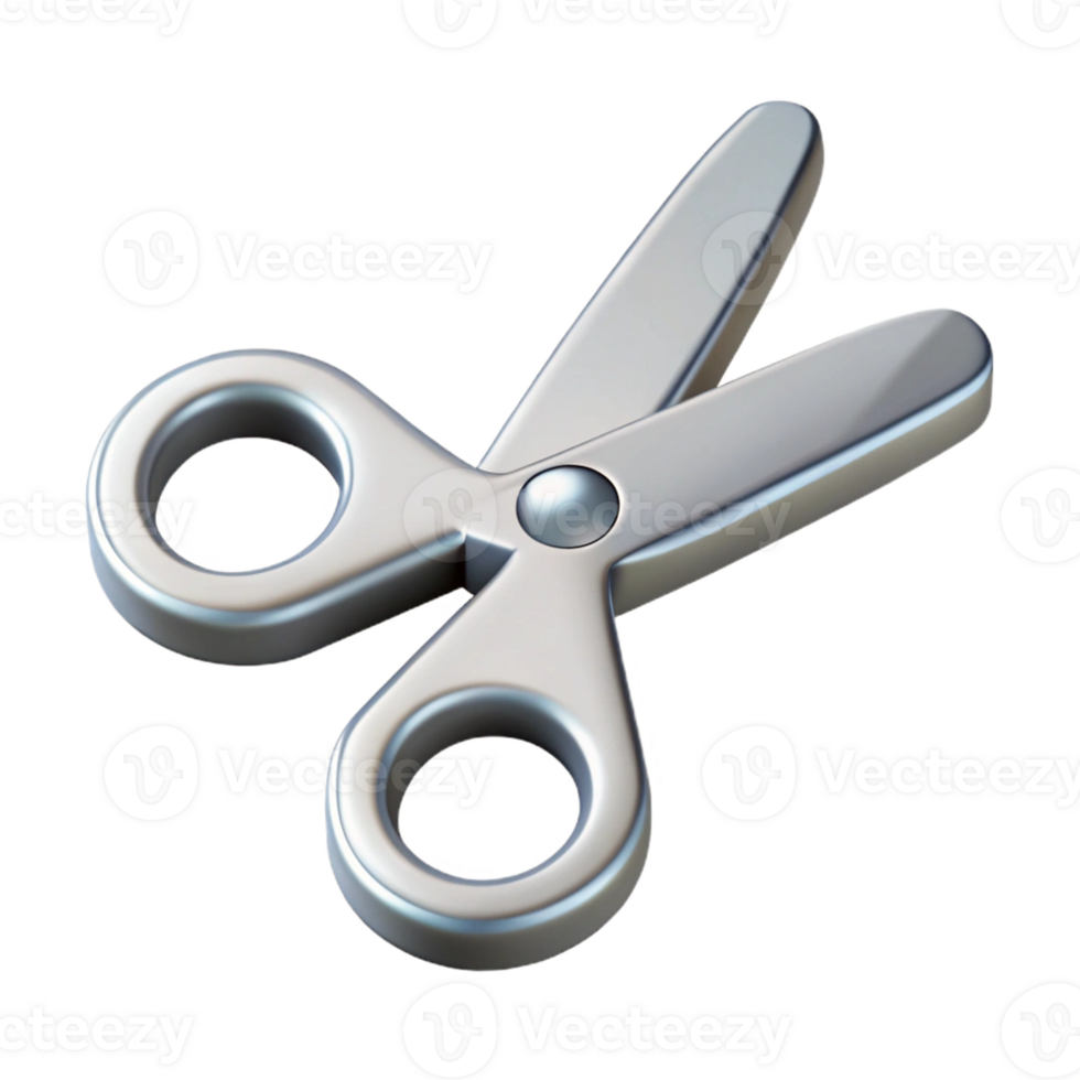 splendid tranquil nordic Isometric scissors, flat silver color, crisp edges, single-weight stroke with Scalable Design. museum quality png