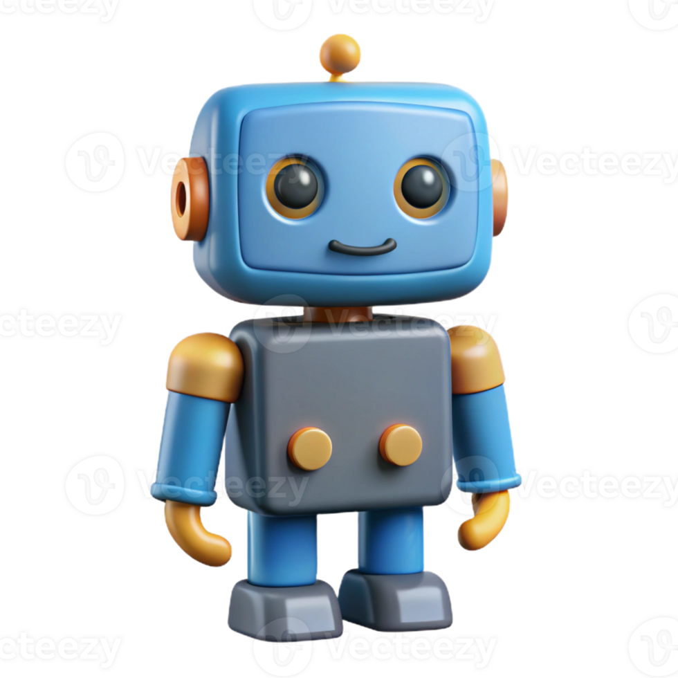 striking mysterious coastal A simple robot with square head and rectangular body. Single-weight stroke, flat color, with Scalable Design. original png
