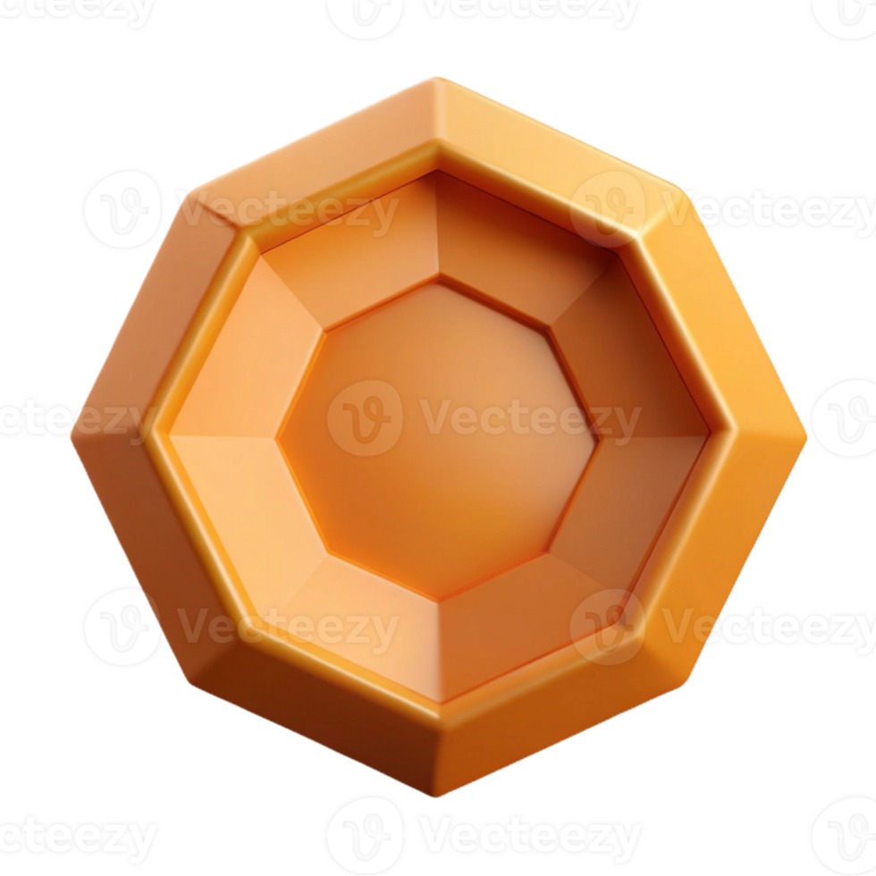 striking inspired Geometric octagon with a triangle inside. Flat orange color and clean lines with Scalable Design. png