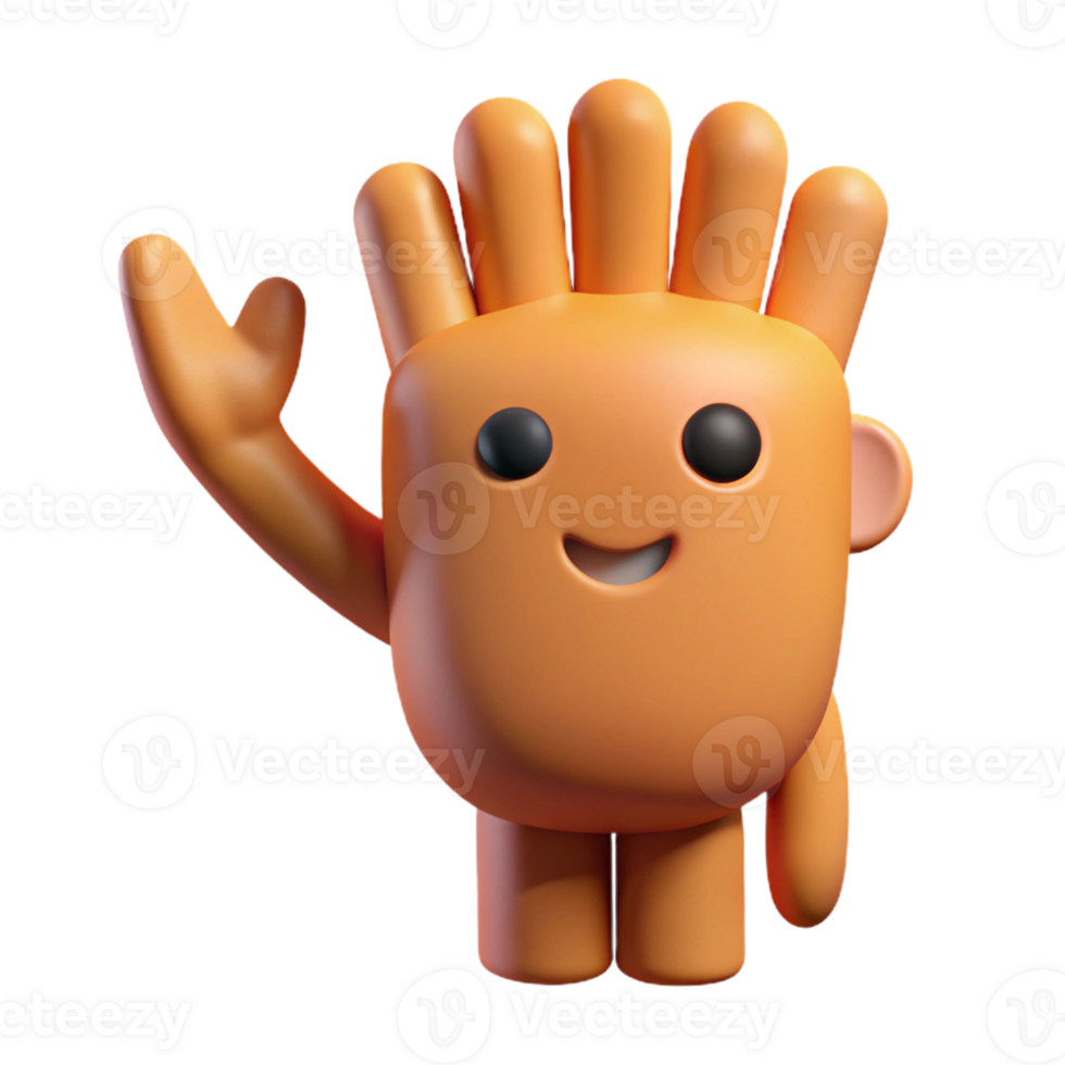 unforgettable vintage Waving hand character with four fingers. Minimal, crisp edges, single-weight stroke with Scalable Design. precision png