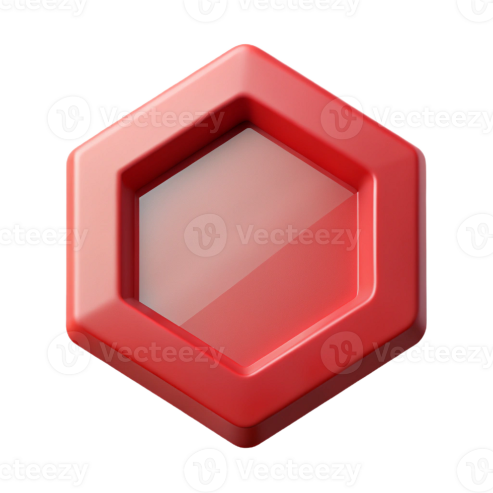 alluring exemplary Crisp edges hexagon, flat red, single-weight stroke, symmetrical with Scalable Design. png