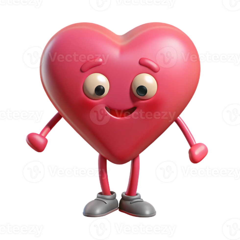 glorious timeless Heart-shaped character with tiny legs. Flat color, crisp edges, minimal with Scalable Design. png