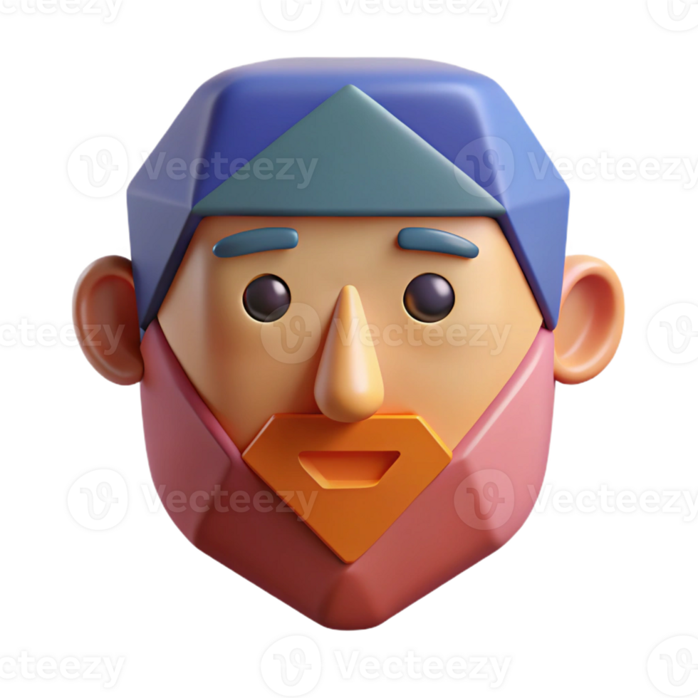 distinguished coastal Abstract geometric face, flat color with Scalable Design. genuine png