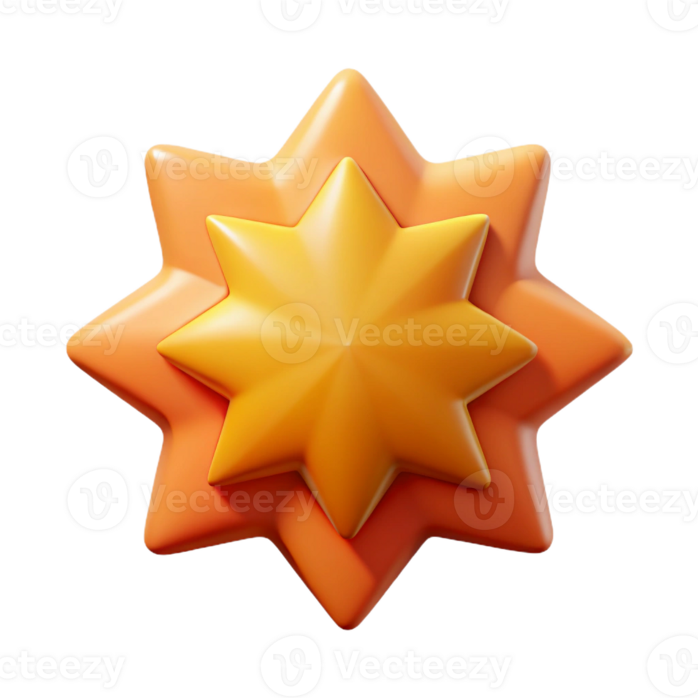 ethereal stunning Starburst badge with six points. Crisp edges, symmetrical with Scalable Design. 4K png