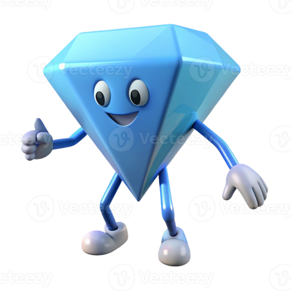 rare classic Diamond-shaped character with two short legs. Flat color, crisp edges, symmetrical with Scalable Design. crisp png