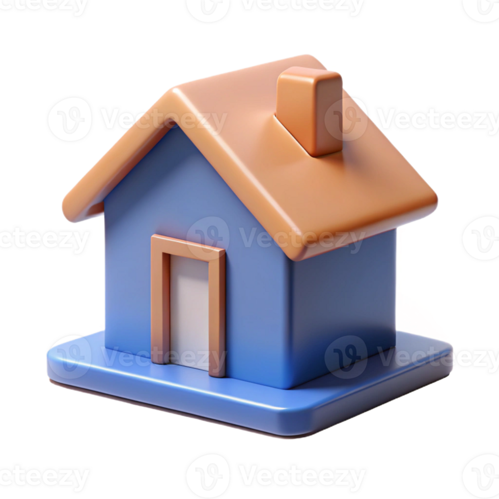 elegant vintage A simple house with a square base and triangular roof. Single-weight stroke, flat color, with Scalable Design. high quality png