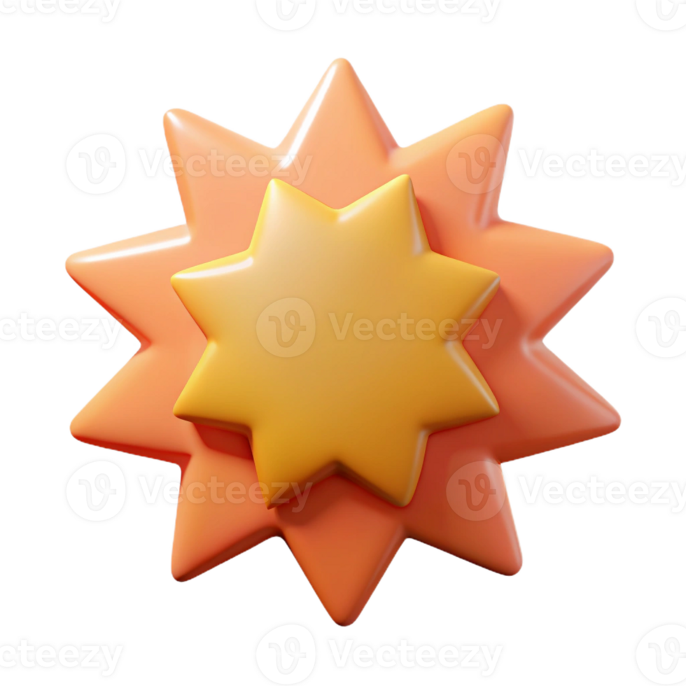 dreamy breathtaking Burst badge with eight points. Flat color, single-weight stroke, symmetrical with Scalable Design. perfect clarity png