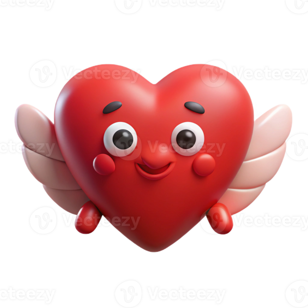picturesque sought-after Heart-shaped character with symmetrical wings. Clean lines, flat color, with Scalable Design. png