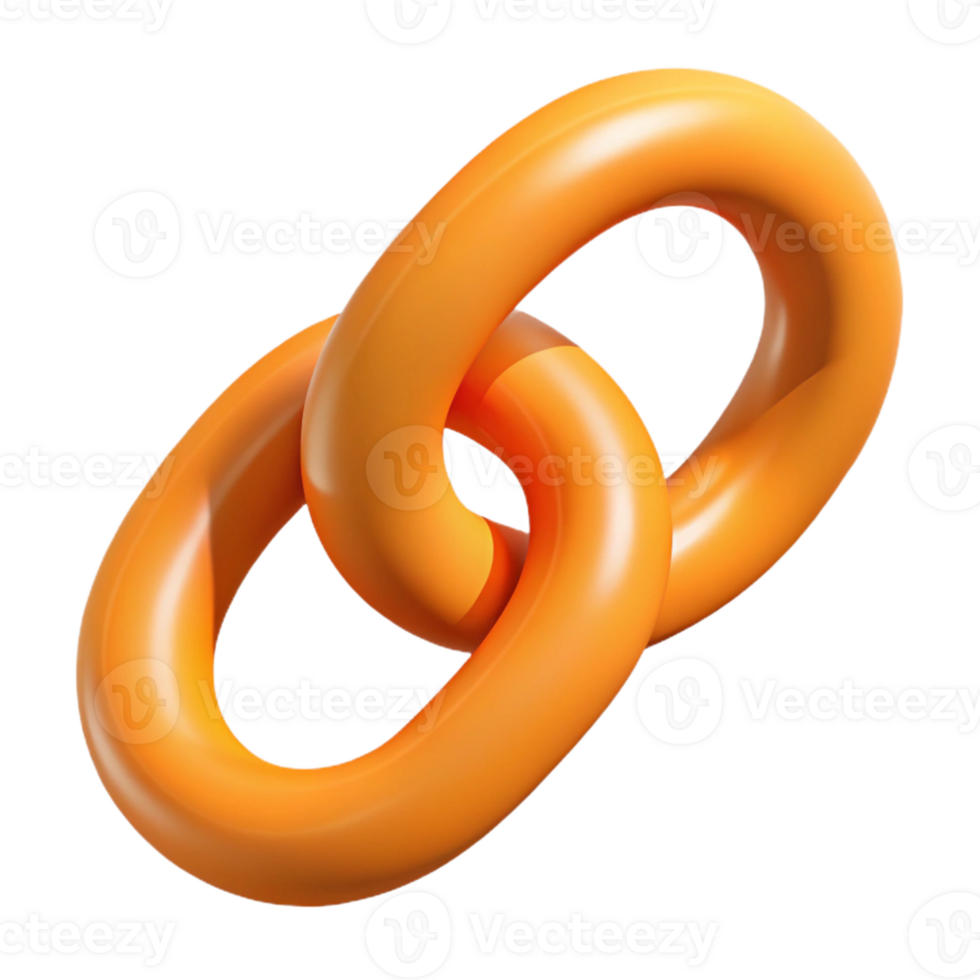 exquisite coveted Interlocking circles forming a chain, clean lines, flat orange with Scalable Design. png