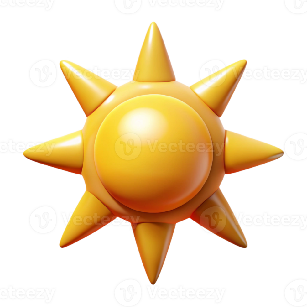 nostalgic impressive Stylized, symmetrical sun with crisp edges and flat color. with Scalable Design. studio quality png