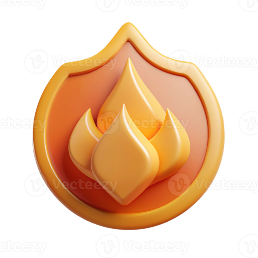 bold impressive Flame-shaped badge with pointed tips. Clean lines, flat color, minimal design with Scalable Design. ultra HD png