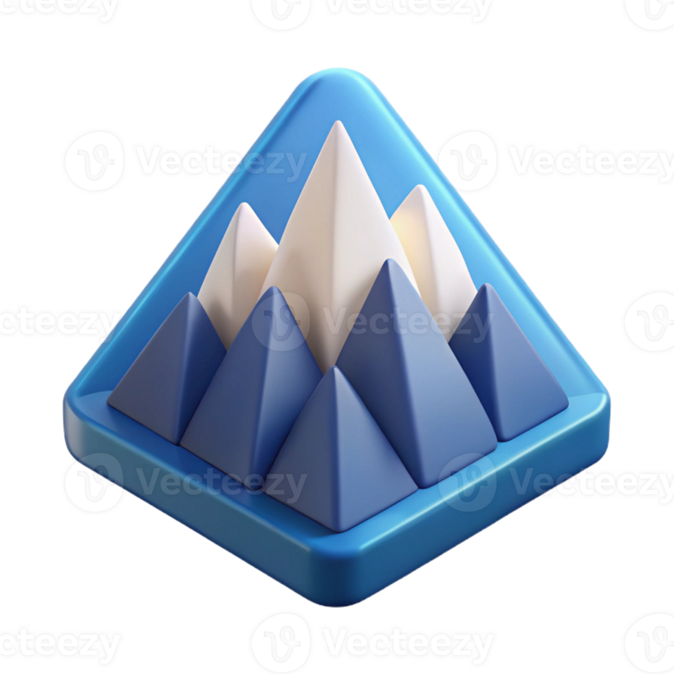 coveted abstract Mountain pictogram. Geometric shape, crisp edges, with Scalable Design. sharp png