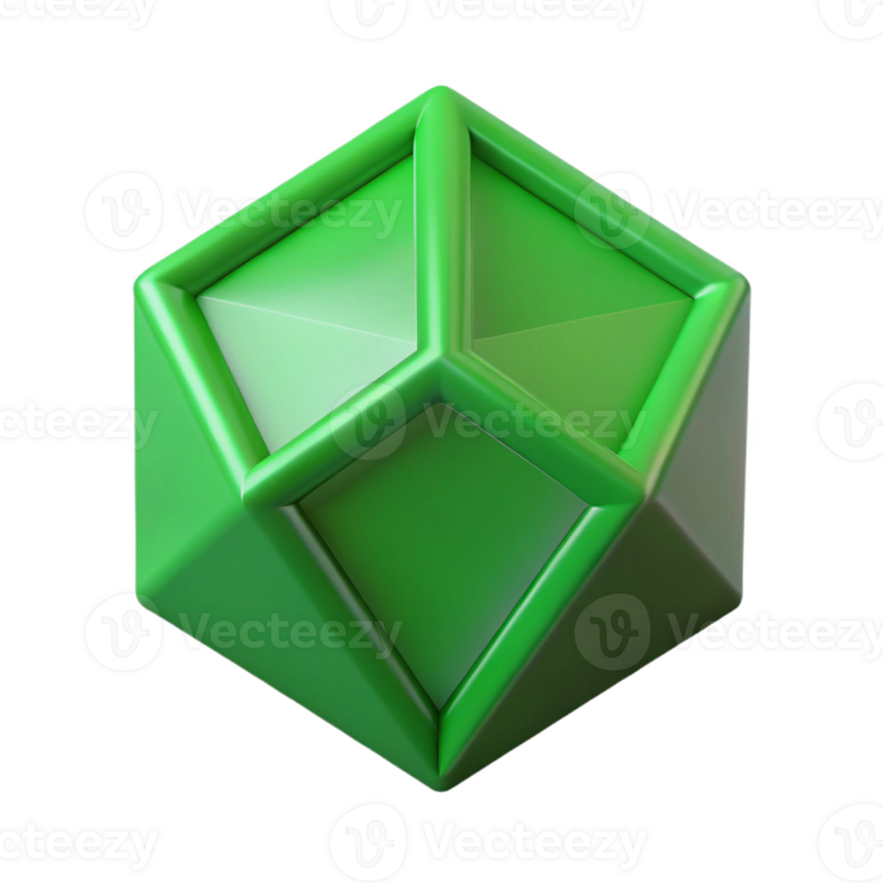 immaculate romantic abstract Scalable pentagon, single-weight stroke, symmetrical, flat green with Scalable Design. ultra HD png