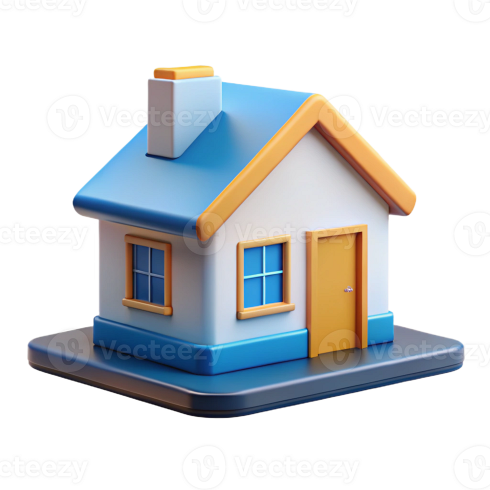 magnificent acclaimed Monoline house with sharp edges and flat color. Clean lines, with Scalable Design. png