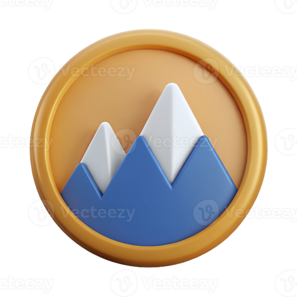 gorgeous signature Circular badge with a minimalist mountain range silhouette. Flat color, crisp edges with Scalable Design. png
