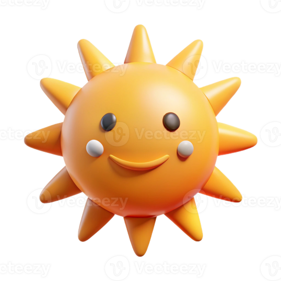 mesmerizing futuristic A smiling sun with triangular rays. Clean lines, flat color, minimal design with Scalable Design. studio quality png