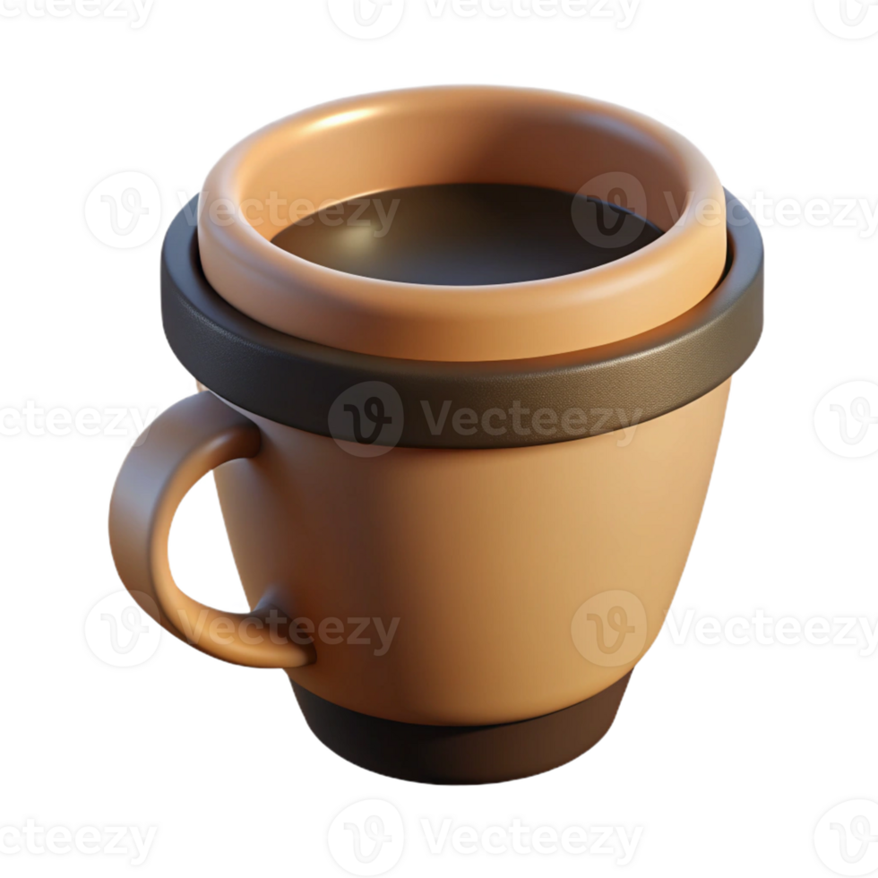 radiant quintessential Minimal silhouette of a coffee cup. Flat color, scalable, single-weight stroke with Scalable Design. png
