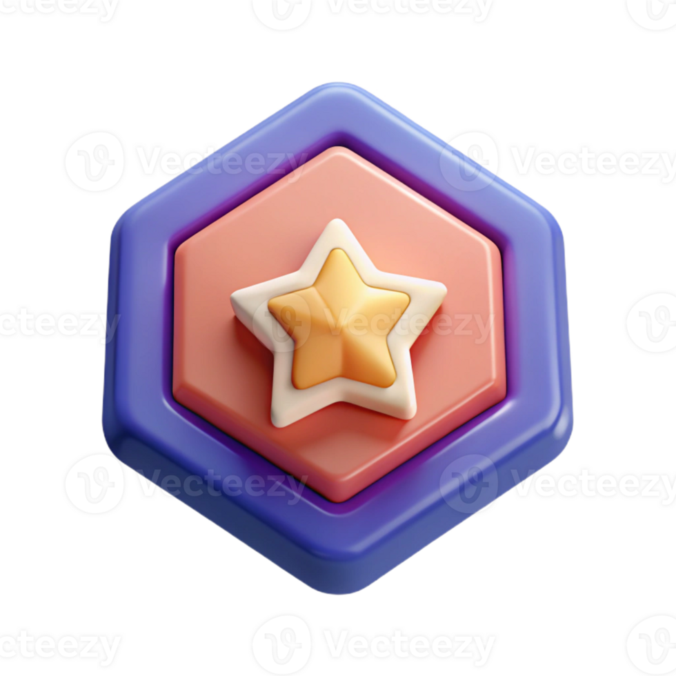 beautiful remarkable Pentagon badge with a star inside. Geometric, clean lines, with Scalable Design. png