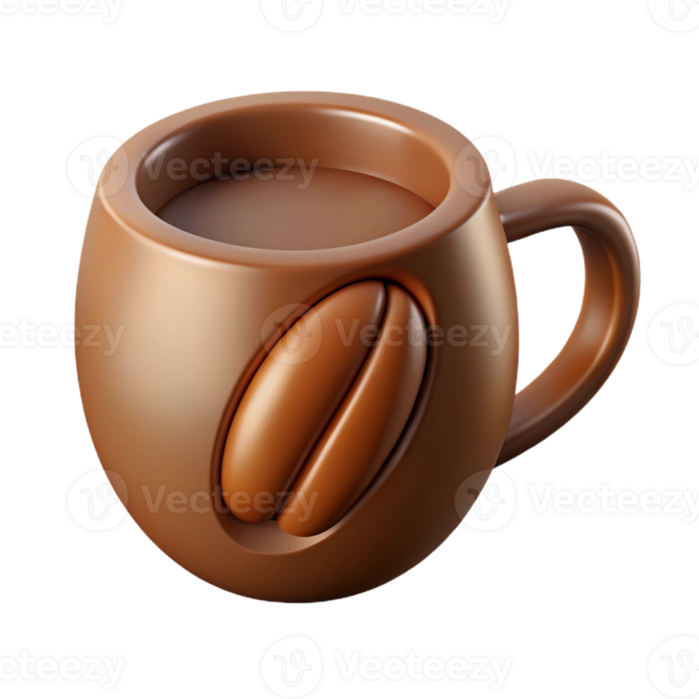 exquisite geometric Minimalist coffee cup logo with clean lines. Flat brown color. FORMAT with Scalable Design. professional png