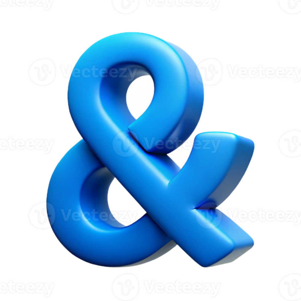 splendid minimalist Geometric, minimal ampersand in bright blue. Single-weight stroke with Scalable Design. sharp png