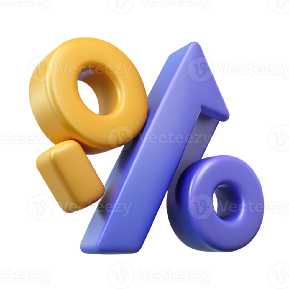 gorgeous dramatic contemporary Percentage sign with upward arrow. Crisp edges, single-weight stroke, with Scalable Design. original png