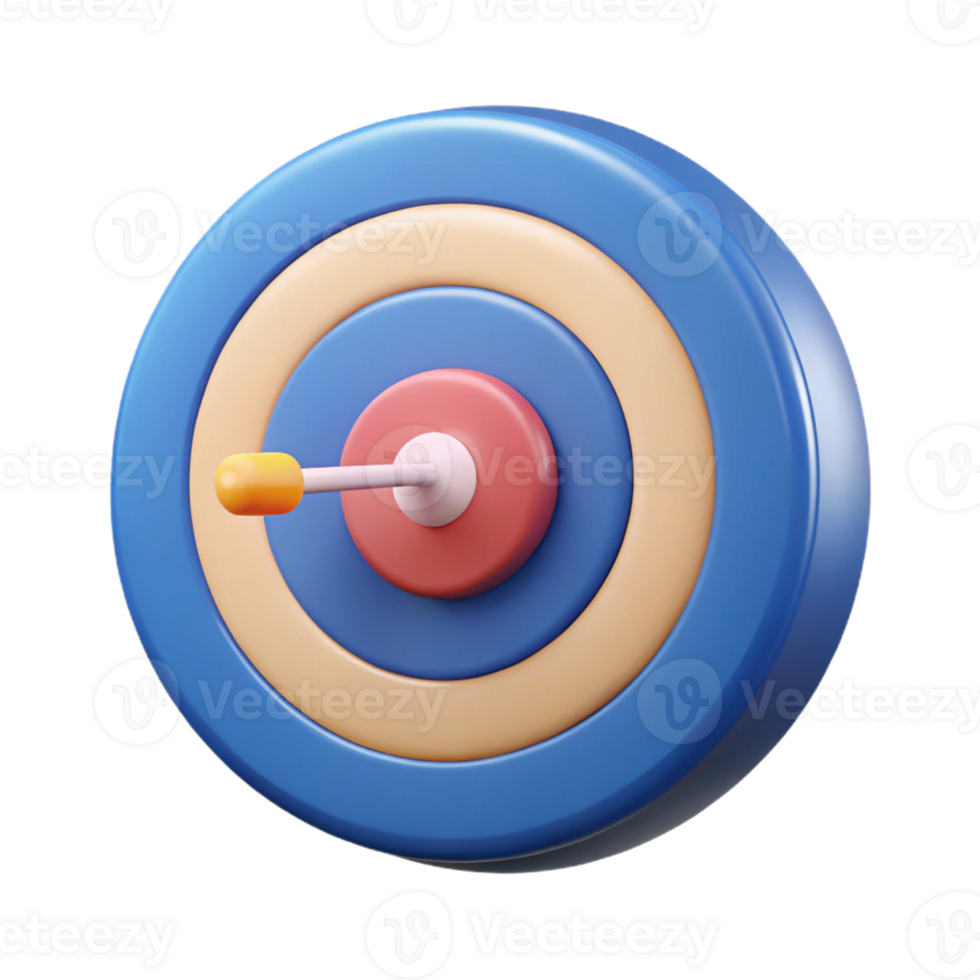 gorgeous quintessential Target icon representing a goal or objective. Symmetrical, geometric, flat color with Scalable Design. png