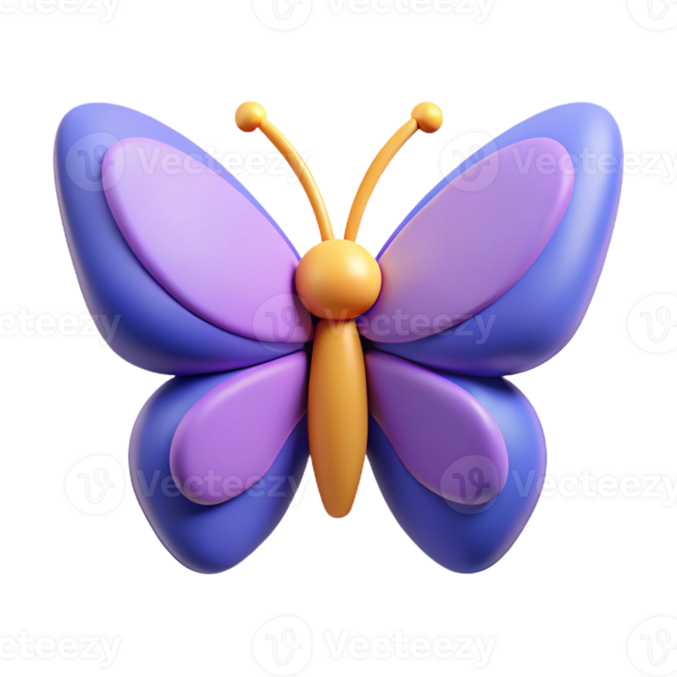 elegant quintessential Symmetrical butterfly with crisp edges and single-weight stroke. Flat color with Scalable Design. png