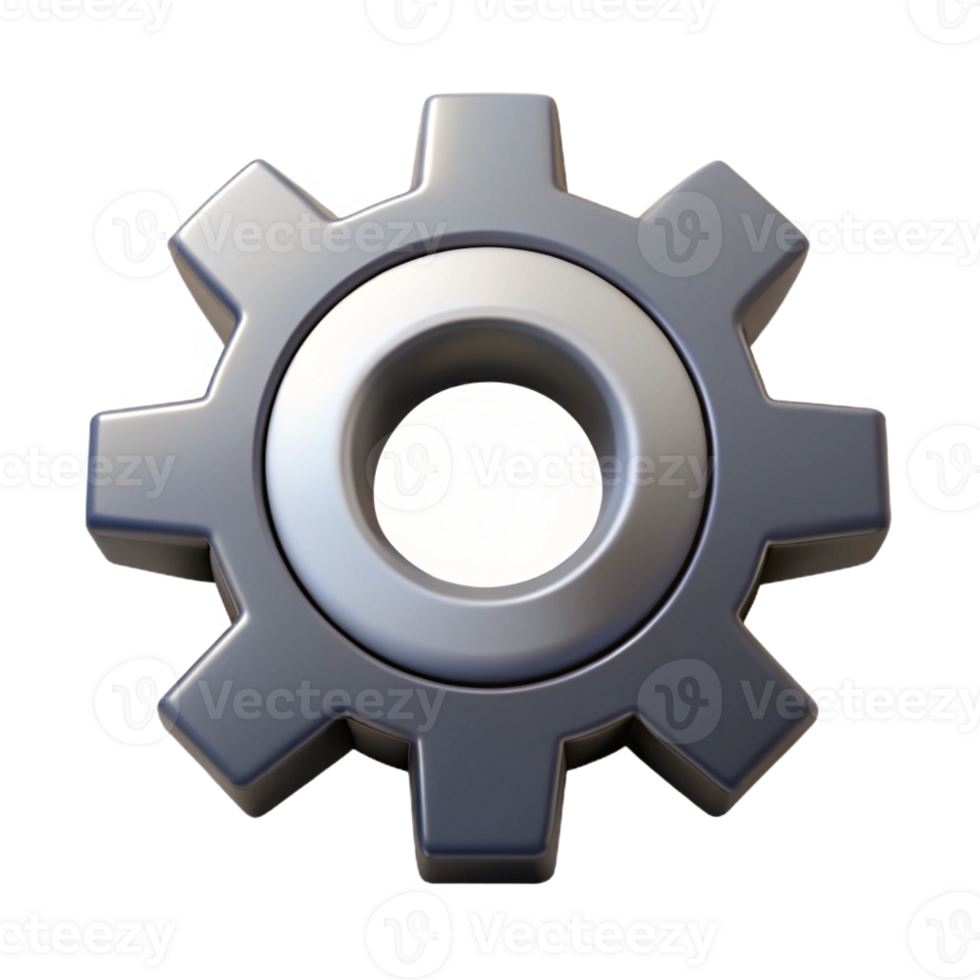 impressive industrial Symmetrical gear icon with sharp edges and a flat grey color. with Scalable Design. genuine png