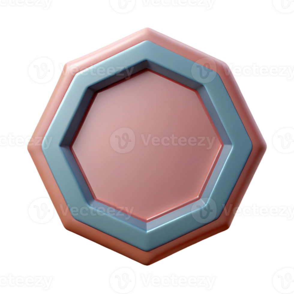 stunning distinctive Octagonal badge with a central circle. Crisp edges, scalable, minimal with Scalable Design. png