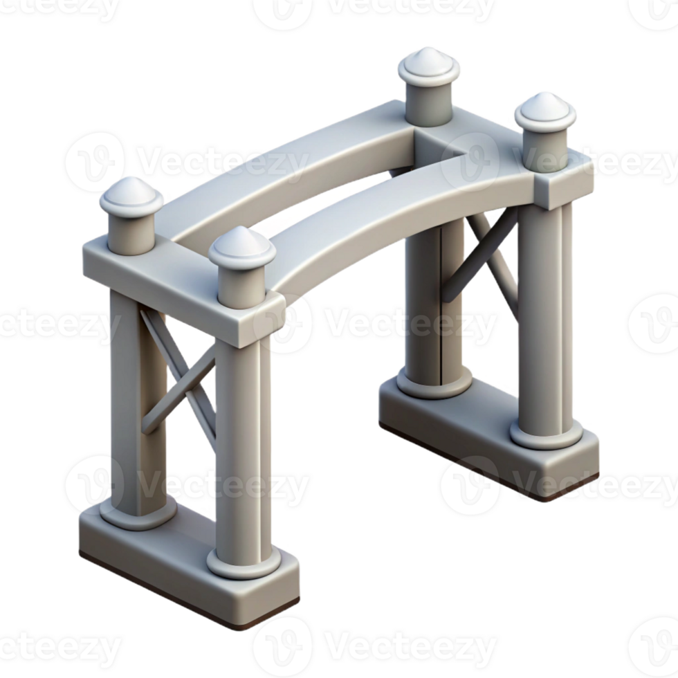 distinguished tropical Clean line illustration of a bridge support. Symmetrical, with Scalable Design. top-tier png