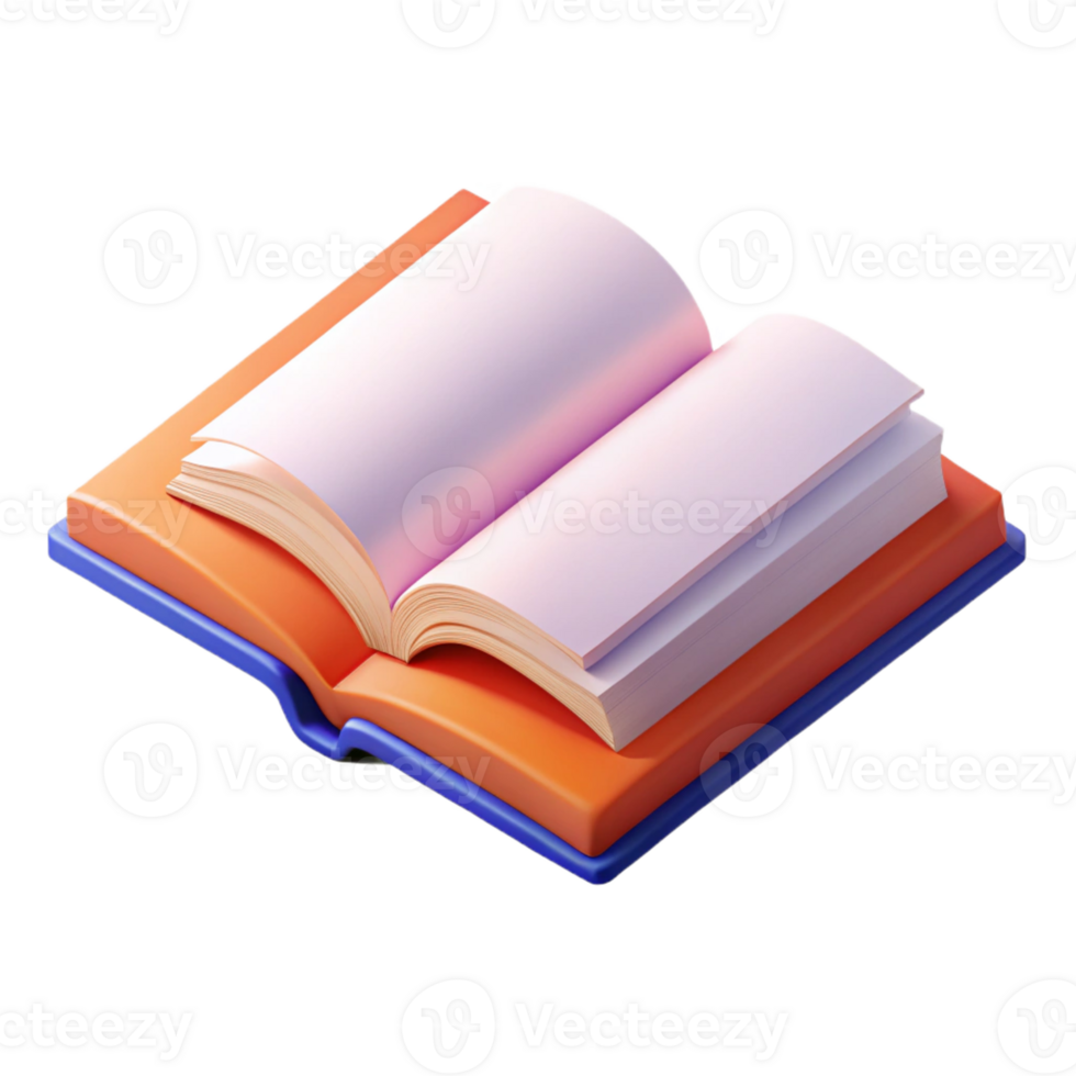 breathtaking nordic Isometric open book, minimal design, flat color, crisp edges with Scalable Design. top-tier png