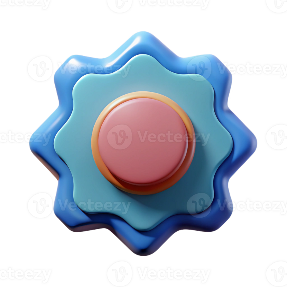 spectacular playful rustic Badge with curved sides and a central dot. Crisp edges, flat color, with Scalable Design. authentic png