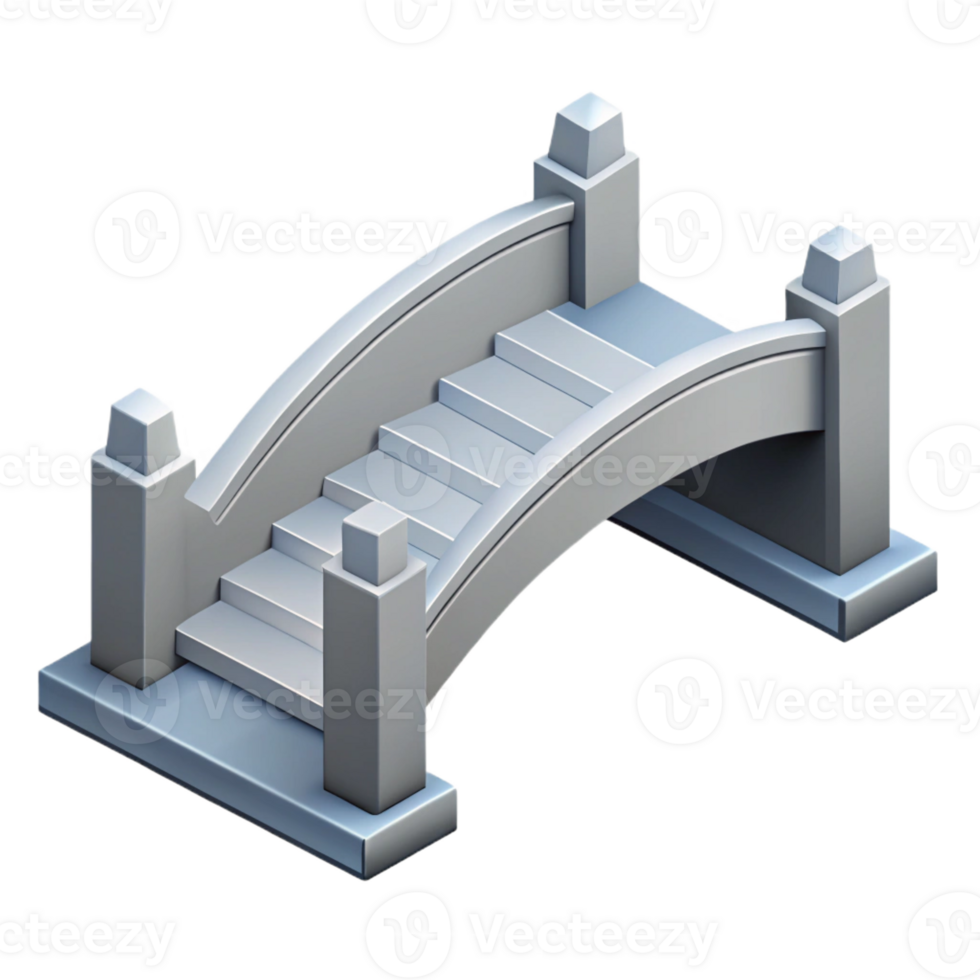 rare creative Clean lines isometric bridge, scalable, grey with Scalable Design. original png