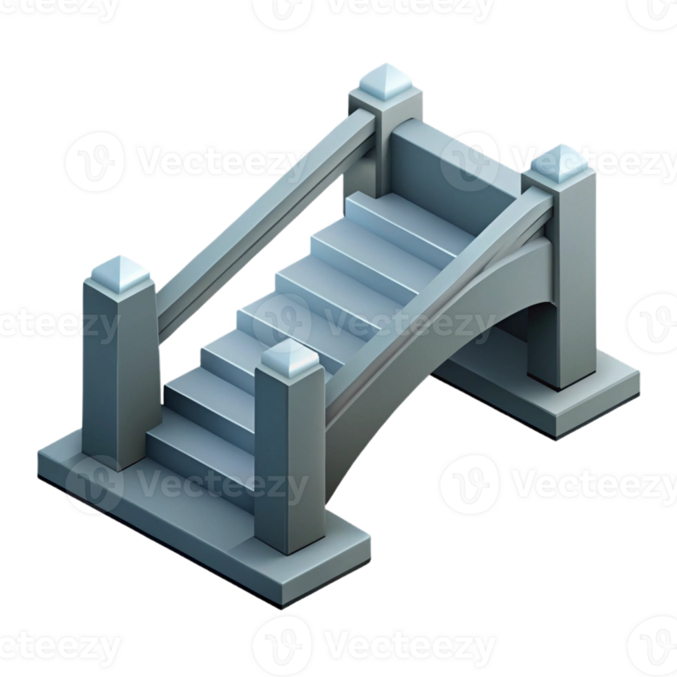 beautiful peaceful organic Clean lines isometric bridge, scalable, grey with Scalable Design. impeccable png