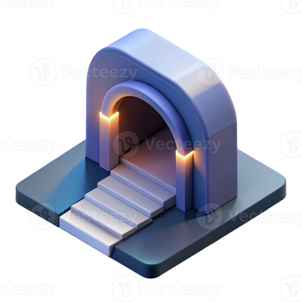 impressive romantic tropical Isometric tunnel entrance. Scalable, minimal design with Scalable Design. museum quality png