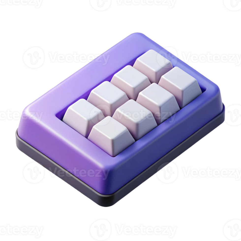 bold vibrant Flat color illustration of a keyboard key. Clean lines, scalable, geometric with Scalable Design professional png