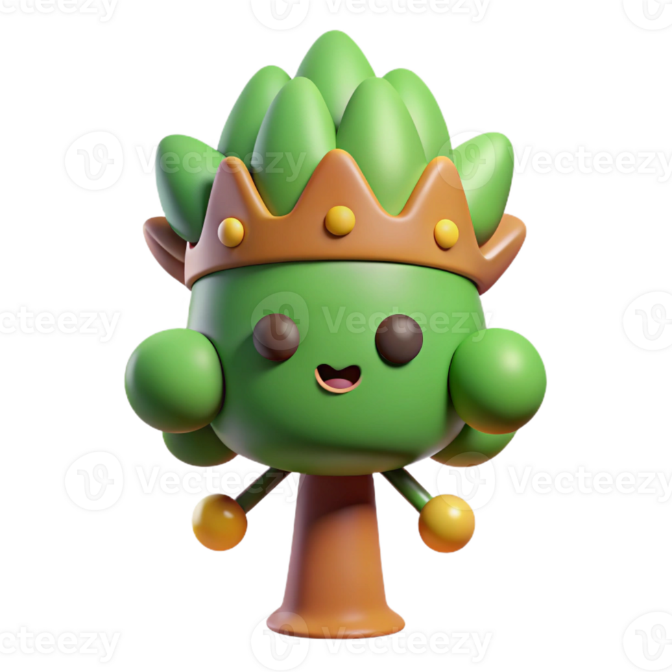 calm pristine A stylized tree character with a circular crown. Symmetrical, flat color, with Scalable Design. authentic png