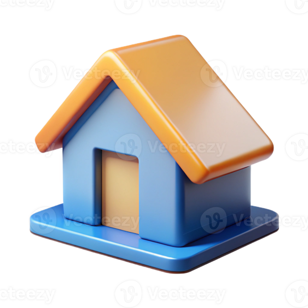 impressive passionate surreal Square house with a triangular roof. Single-weight stroke, flat color, geometric with Scalable Design. original png