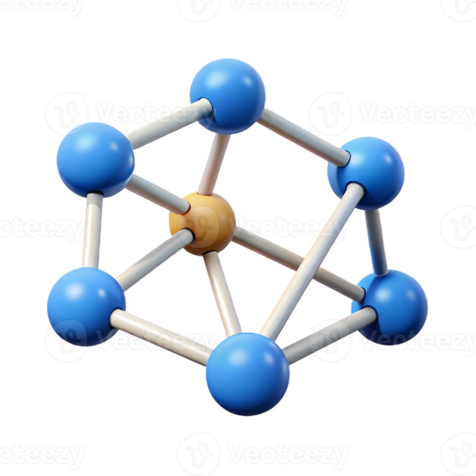 harmonious vibrant A set of three interconnected nodes. Clean lines, flat color, with Scalable Design. professional png