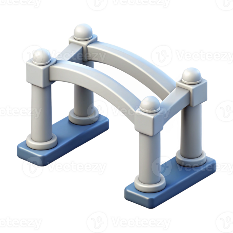 fascinating quintessential Clean line illustration of a bridge support. Symmetrical, with Scalable Design. png