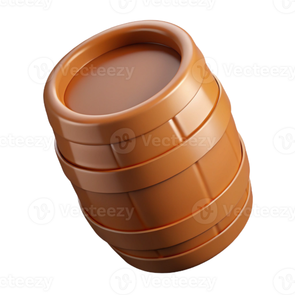 elegant unforgettable Minimal isometric barrel, single-weight stroke, brown with Scalable Design. png