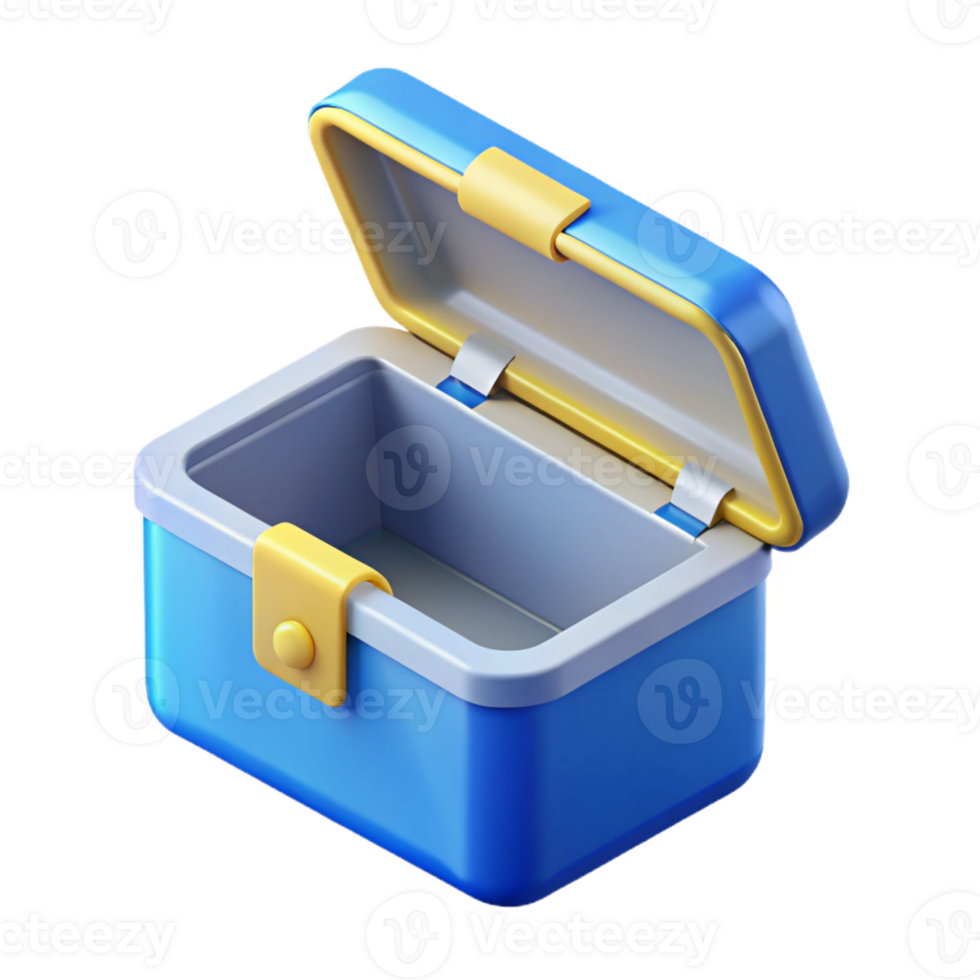 joyful immaculate Isometric toolbox with open lid. Clean lines, with Scalable Design. original png