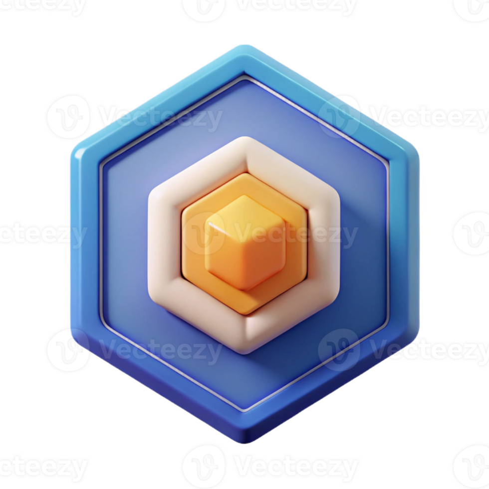 magnificent signature Hexagonal badge with abstract geometric shape. Scalable, crisp edges, symmetrical with Scalable Design. png