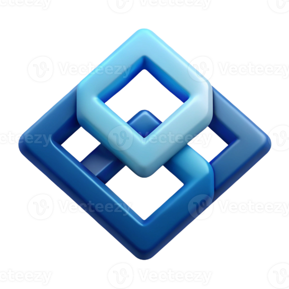 magnificent unparalleled Minimal, geometric logo featuring three interlocking squares. Flat color, clean lines with Scalable Design. png