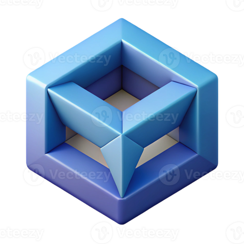 glorious coastal Isometric abstract geometric shape. Minimal, symmetrical with Scalable Design. crisp png