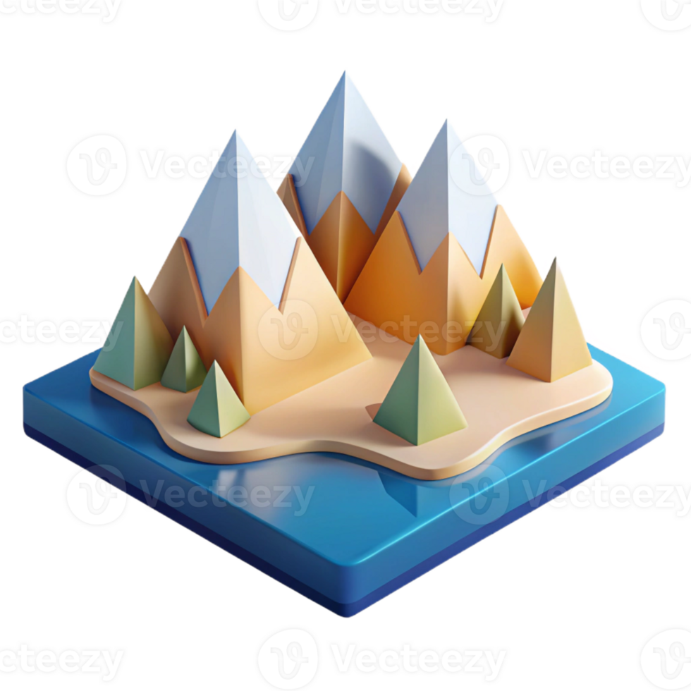 breathtaking inspired Abstract geometric landscape, crisp edges, minimal, flat color with Scalable Design. png