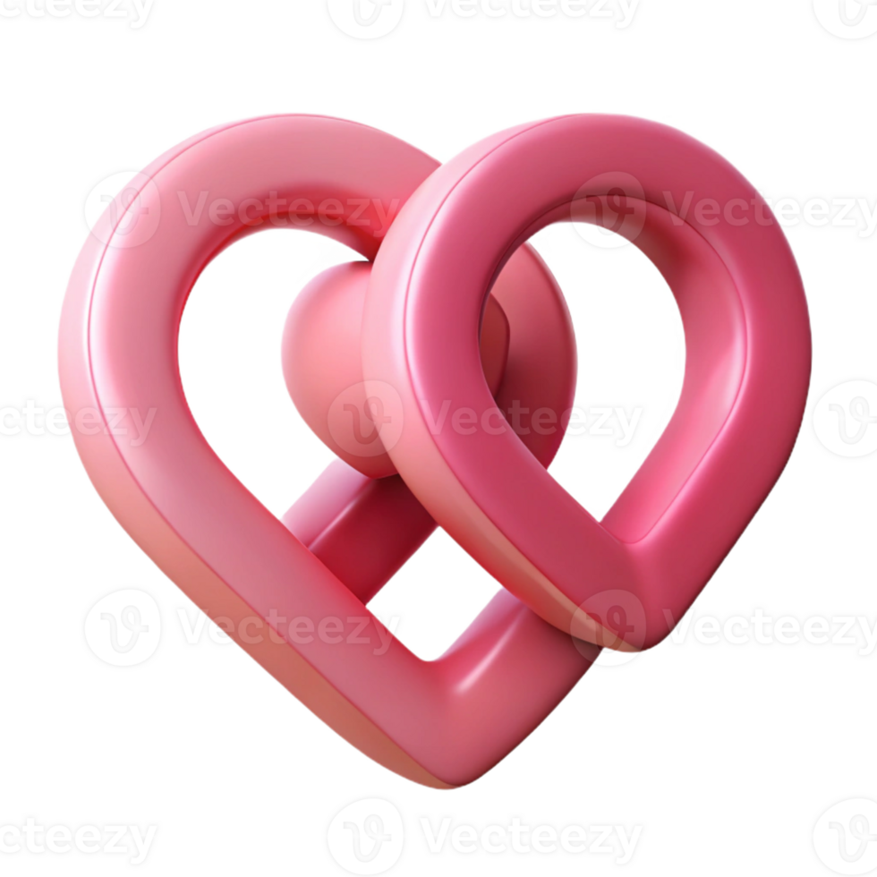 acclaimed coastal Interlocking heart shapes, crisp edges, flat color. Minimal and clean with Scalable Design. elite png