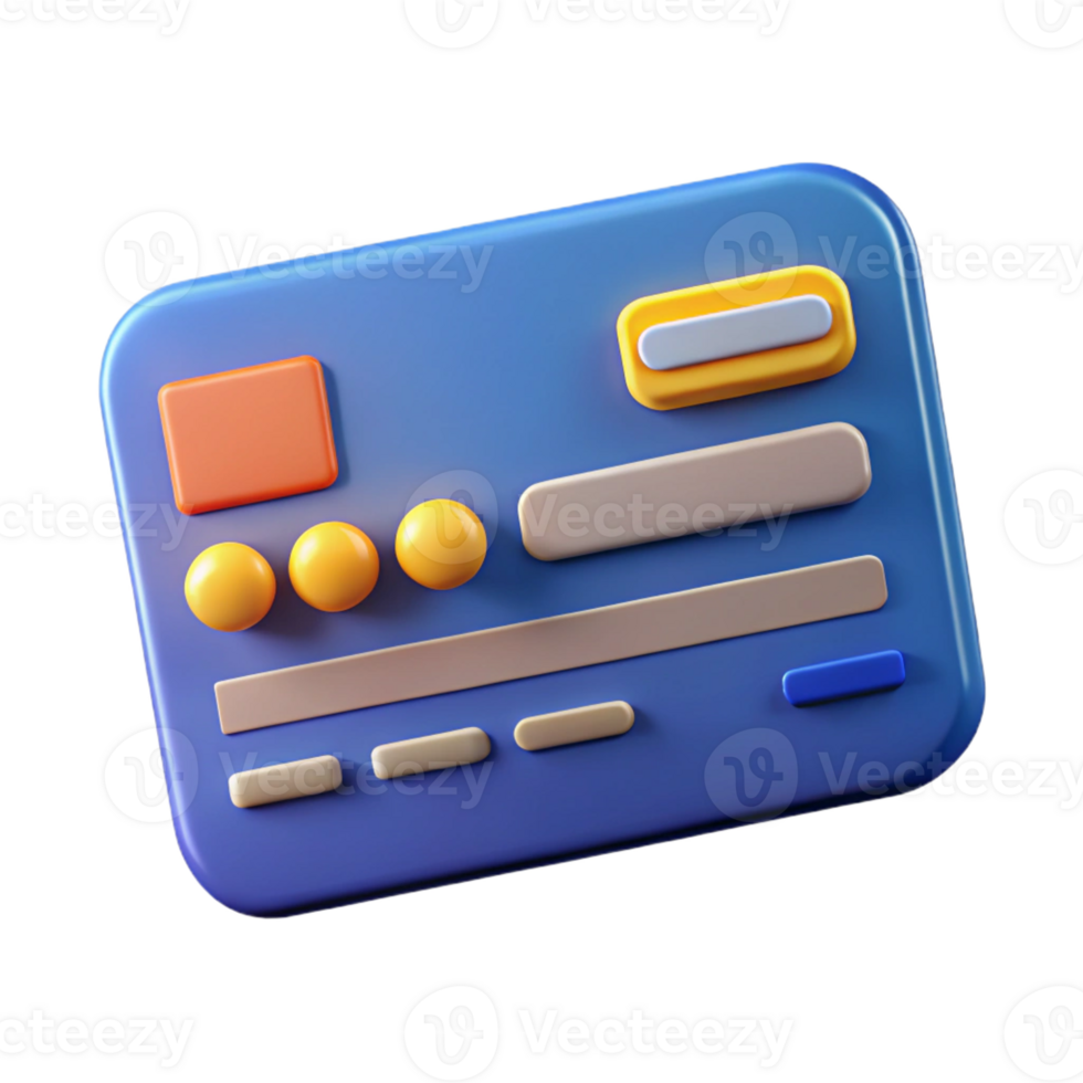 immaculate art deco Credit card icon. Rectangle, numbers. Scalable, flat color with Scalable Design. studio quality png