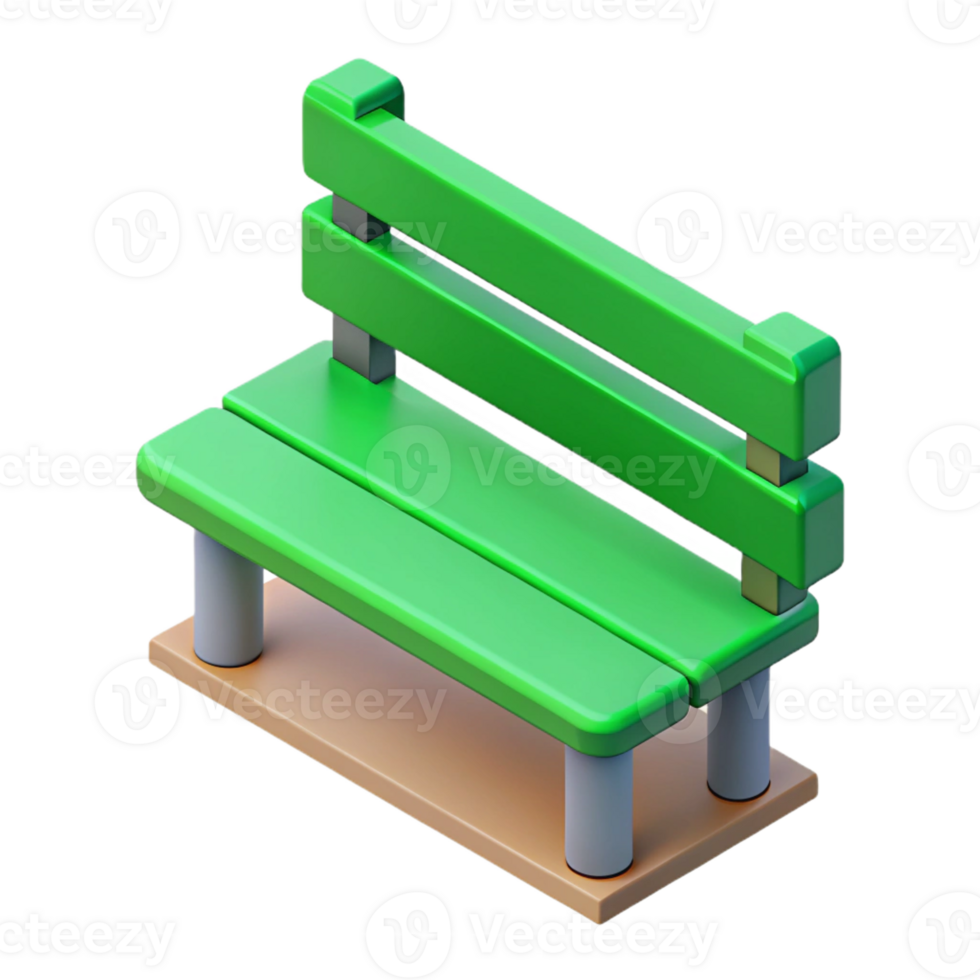 fascinating art deco Minimal isometric park bench, single-weight stroke, green with Scalable Design. elite png