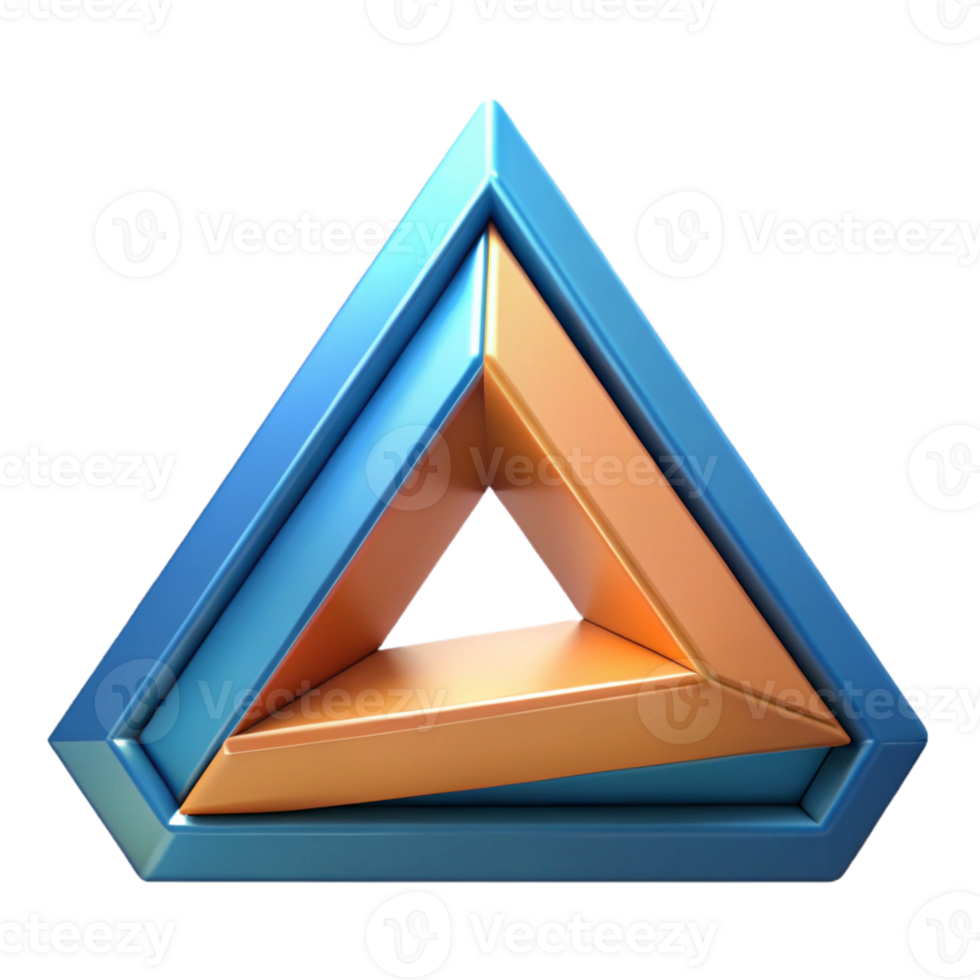 acclaimed classic Geometric logo featuring overlapping triangles. Crisp edges, flat color with Scalable Design. detailed png